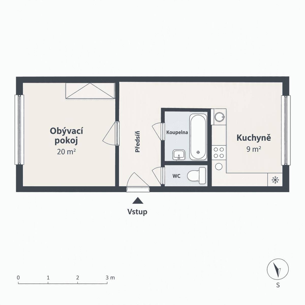 Prenájom bytu 1-izbový 33 m², Sokolovská, Praha, Praha Prenájom bytu 1-izbový 33 m², Sokolovská, Praha, Praha