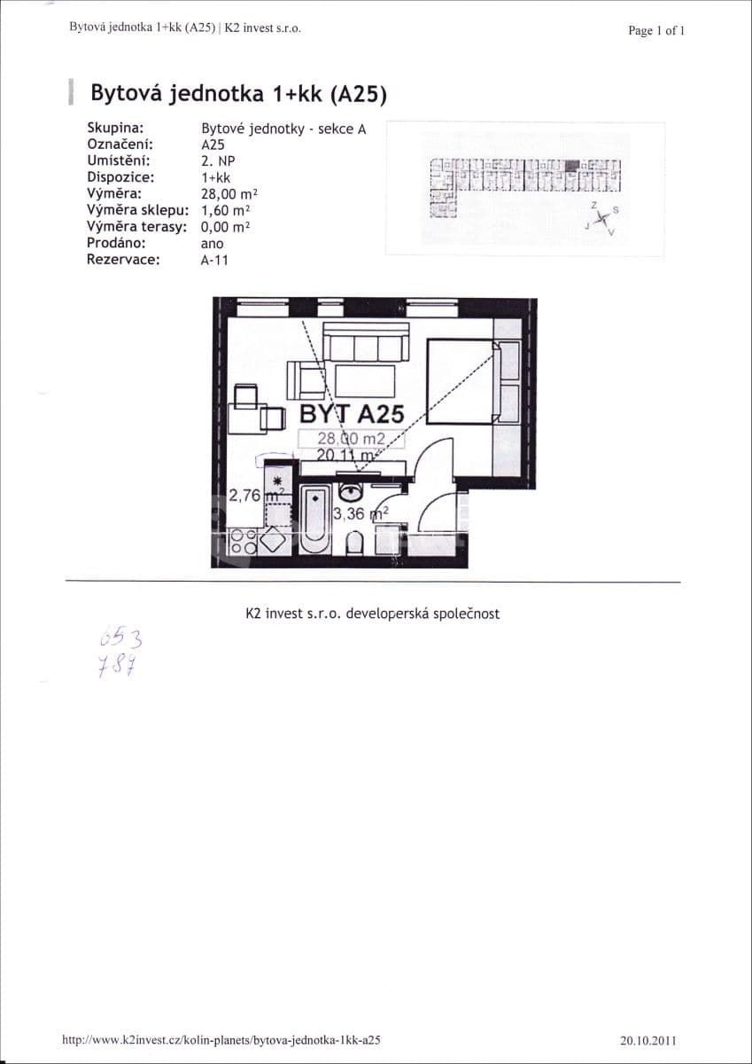 Prenájom bytu 1-izbový 28 m², Roháčova, Kolín, Středočeský kraj Prenájom bytu 1-izbový 28 m², Roháčova, Kolín, Středočeský kraj