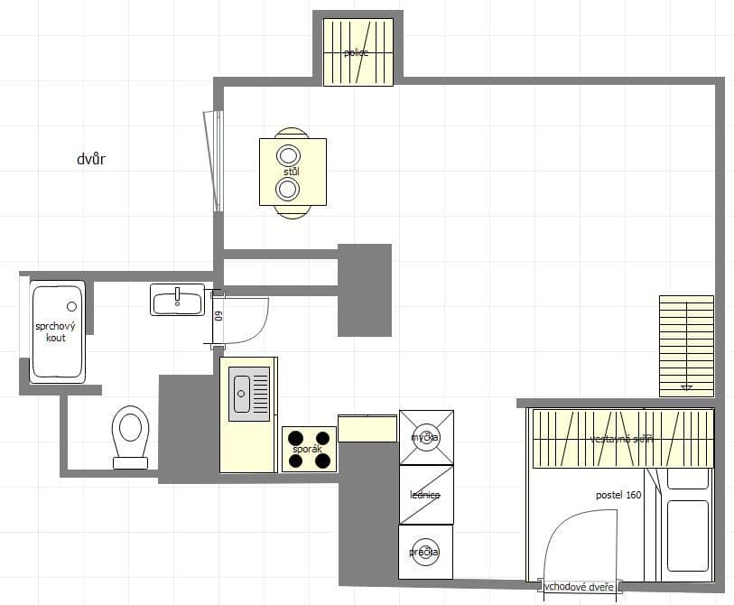 Prenájom bytu Garsoniéra 32 m², Janovského, Praha, Praha Prenájom bytu Garsoniéra 32 m², Janovského, Praha, Praha