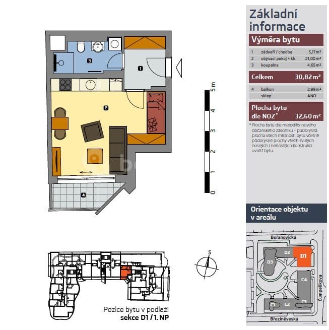 Prenájom bytu 1-izbový 32 m², Čumpelíkova, Praha, Praha Prenájom bytu 1-izbový 32 m², Čumpelíkova, Praha, Praha