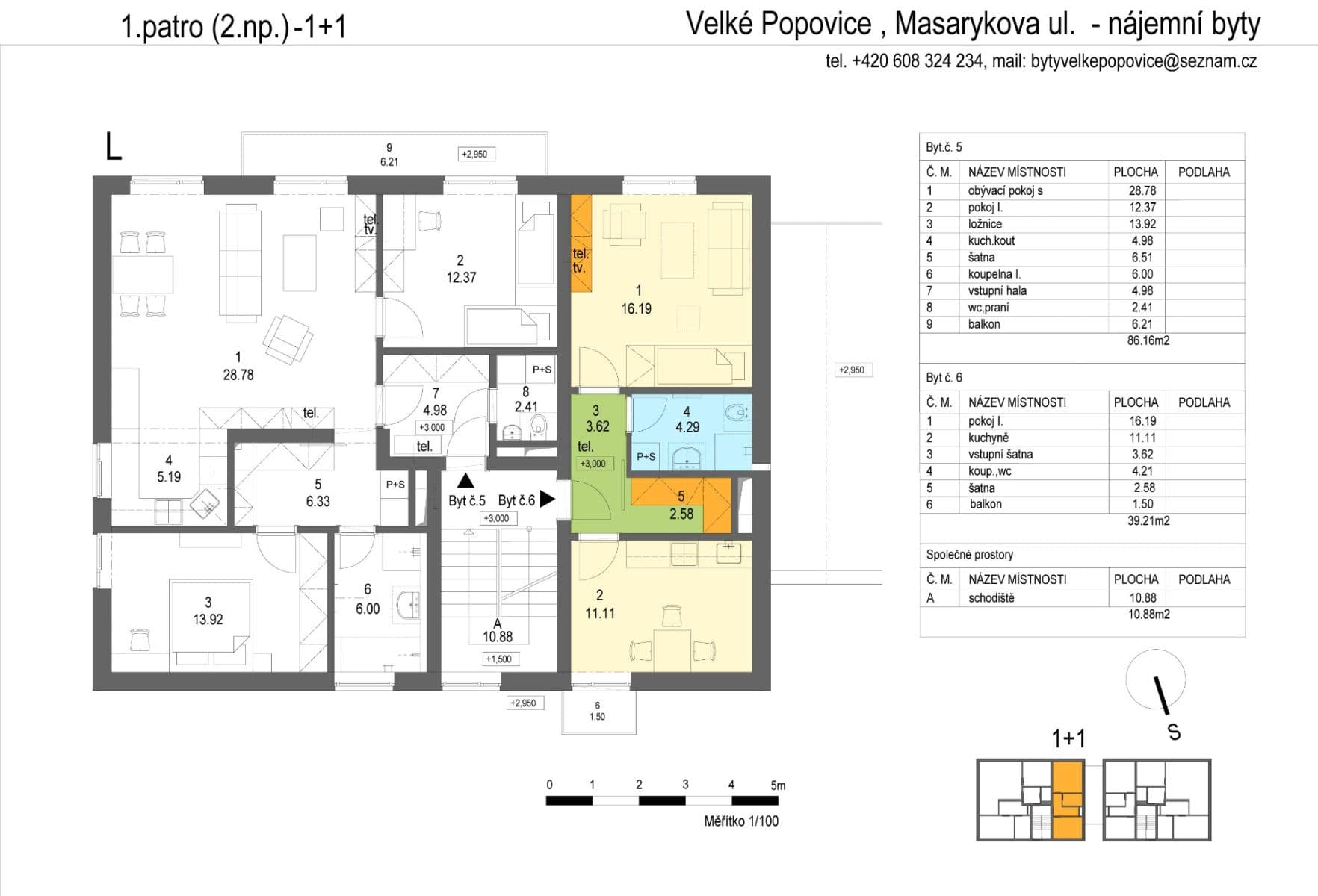 Prenájom bytu 2-izbový 39 m², Masarykova, Velké Popovice, Středočeský kraj Prenájom bytu 2-izbový 39 m², Masarykova, Velké Popovice, Středočeský kraj