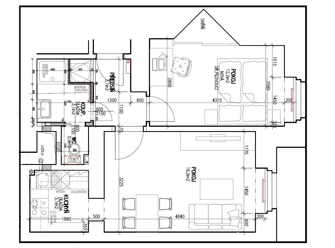 Prenájom bytu 2-izbový 42 m², Kafkova, Praha, Praha Prenájom bytu 2-izbový 42 m², Kafkova, Praha, Praha