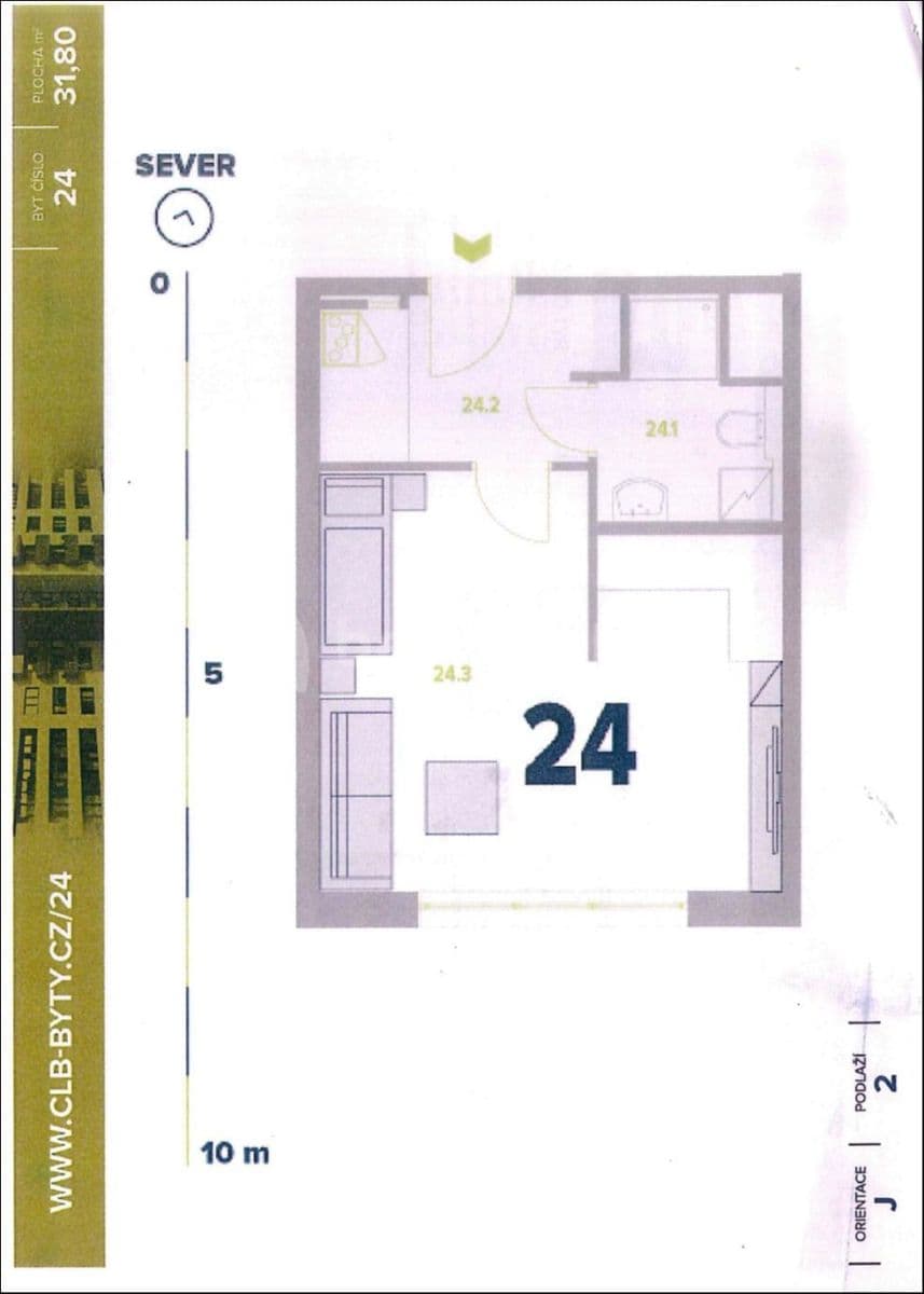 Prenájom bytu 1-izbový 34 m², Chlebovická, Praha, Praha