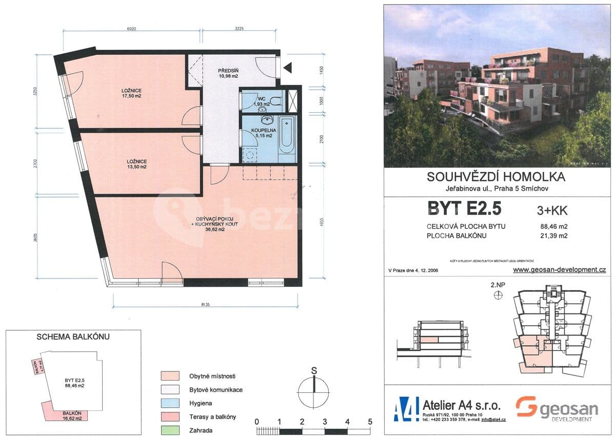 Prenájom bytu 3-izbový 89 m², Jeřabinová, Praha, Praha Prenájom bytu 3-izbový 89 m², Jeřabinová, Praha, Praha