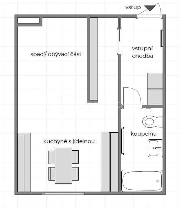 Prenájom bytu 1-izbový 30 m², Na Dolinách, Praha, Praha Prenájom bytu 1-izbový 30 m², Na Dolinách, Praha, Praha