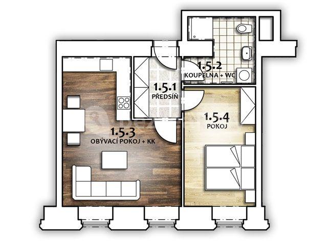 Prenájom bytu 2-izbový 53 m², Jičínská, Mladá Boleslav, Středočeský kraj