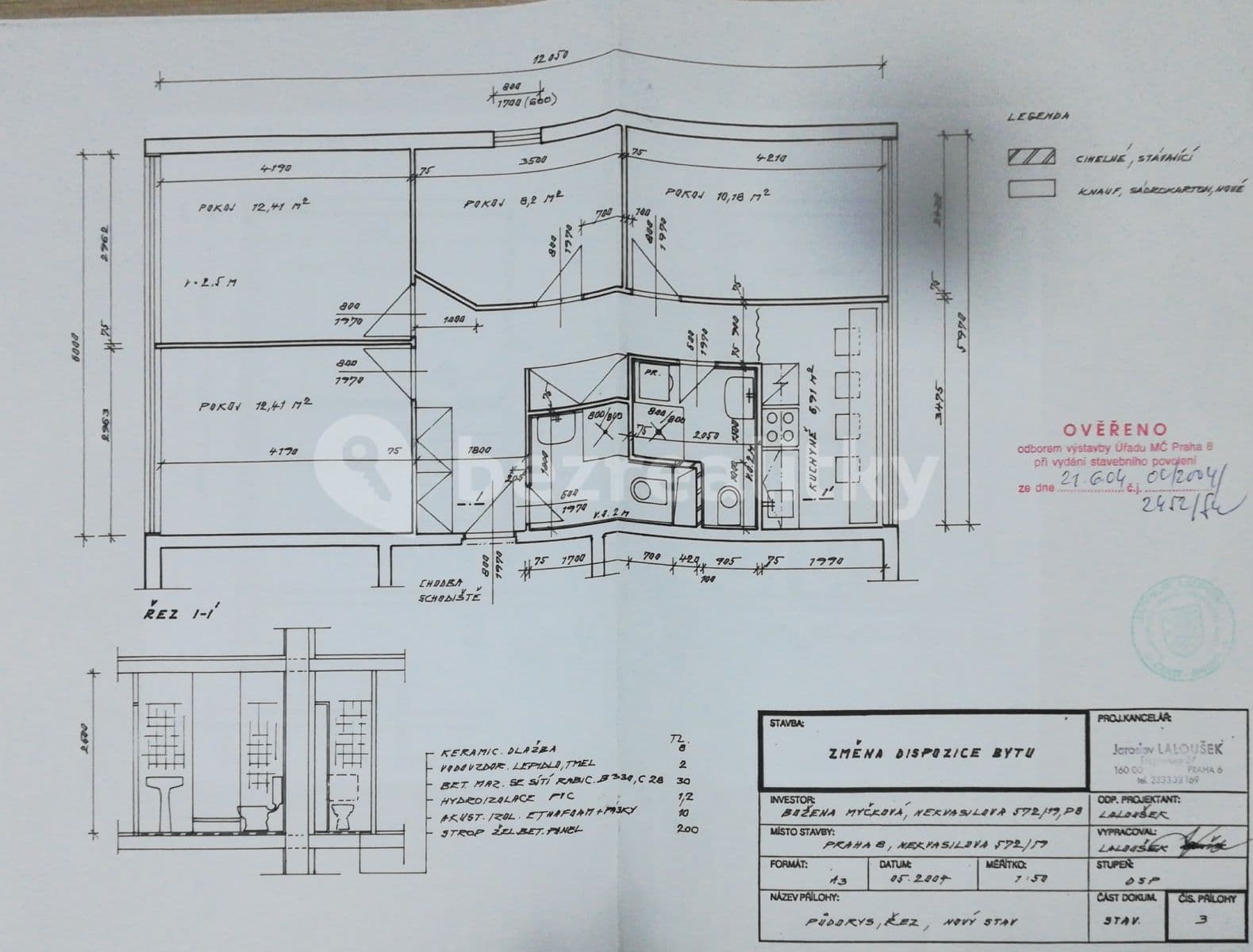 Prenájom bytu 3-izbový 72 m², Nekvasilova, Praha, Praha Prenájom bytu 3-izbový 72 m², Nekvasilova, Praha, Praha