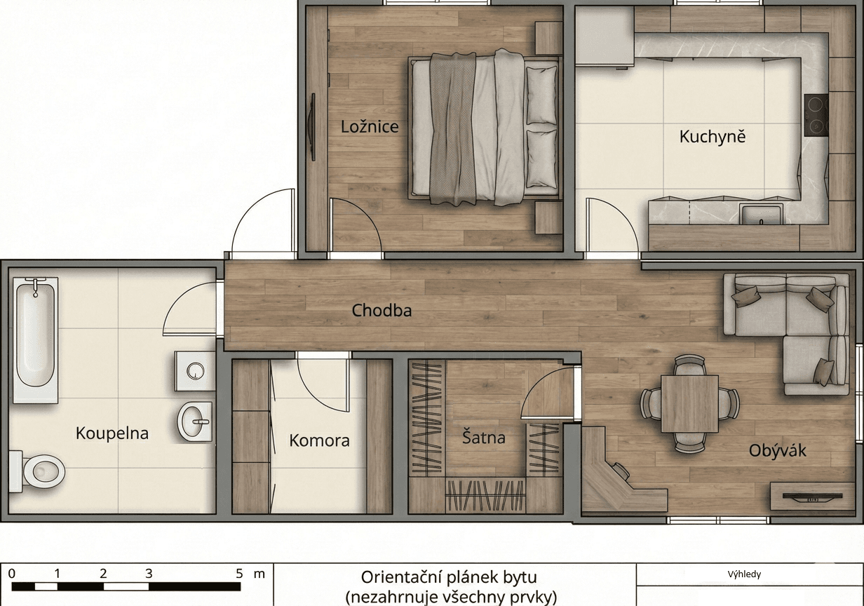Prenájom bytu 2-izbový 62 m², Sídlištní, Praha, Praha Prenájom bytu 2-izbový 62 m², Sídlištní, Praha, Praha