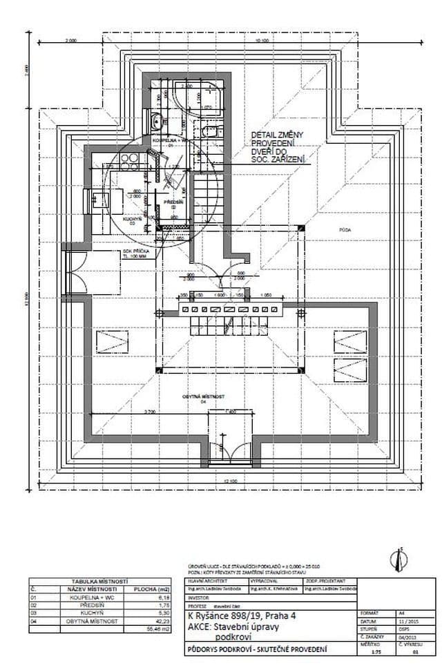 Prenájom bytu 55 m², K Ryšánce, Praha, Praha Prenájom bytu 55 m², K Ryšánce, Praha, Praha