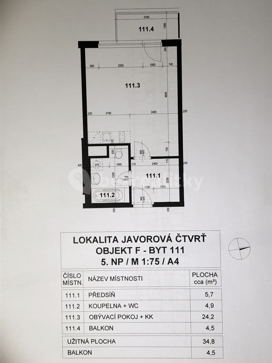 Prenájom bytu 1-izbový 39 m², Modenská, Praha, Praha Prenájom bytu 1-izbový 39 m², Modenská, Praha, Praha