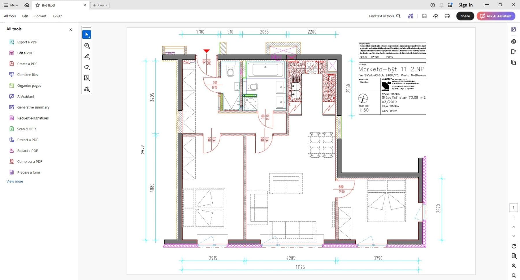Prenájom bytu 3-izbový 74 m², Ve Střešovičkách, Praha, Praha Prenájom bytu 3-izbový 74 m², Ve Střešovičkách, Praha, Praha