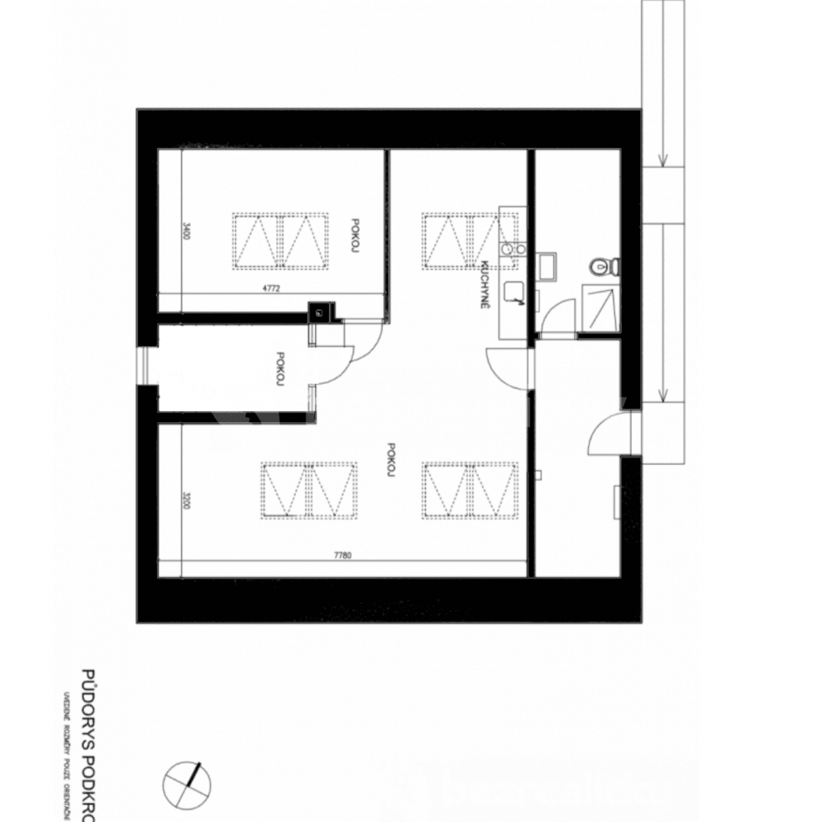 Prenájom bytu 3-izbový 76 m², Radouňova, Praha, Praha
