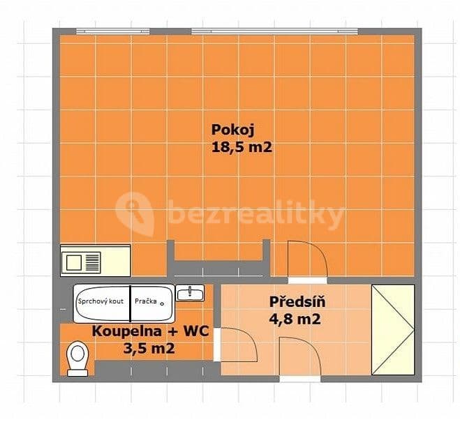Prenájom bytu 1-izbový 27 m², Za Mlýnem, Praha, Praha Prenájom bytu 1-izbový 27 m², Za Mlýnem, Praha, Praha