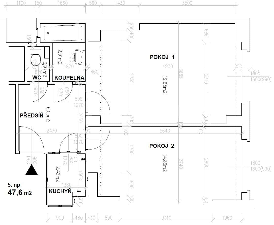Prenájom bytu 2-izbový 47 m², Sokolovská, Praha, Praha Prenájom bytu 2-izbový 47 m², Sokolovská, Praha, Praha