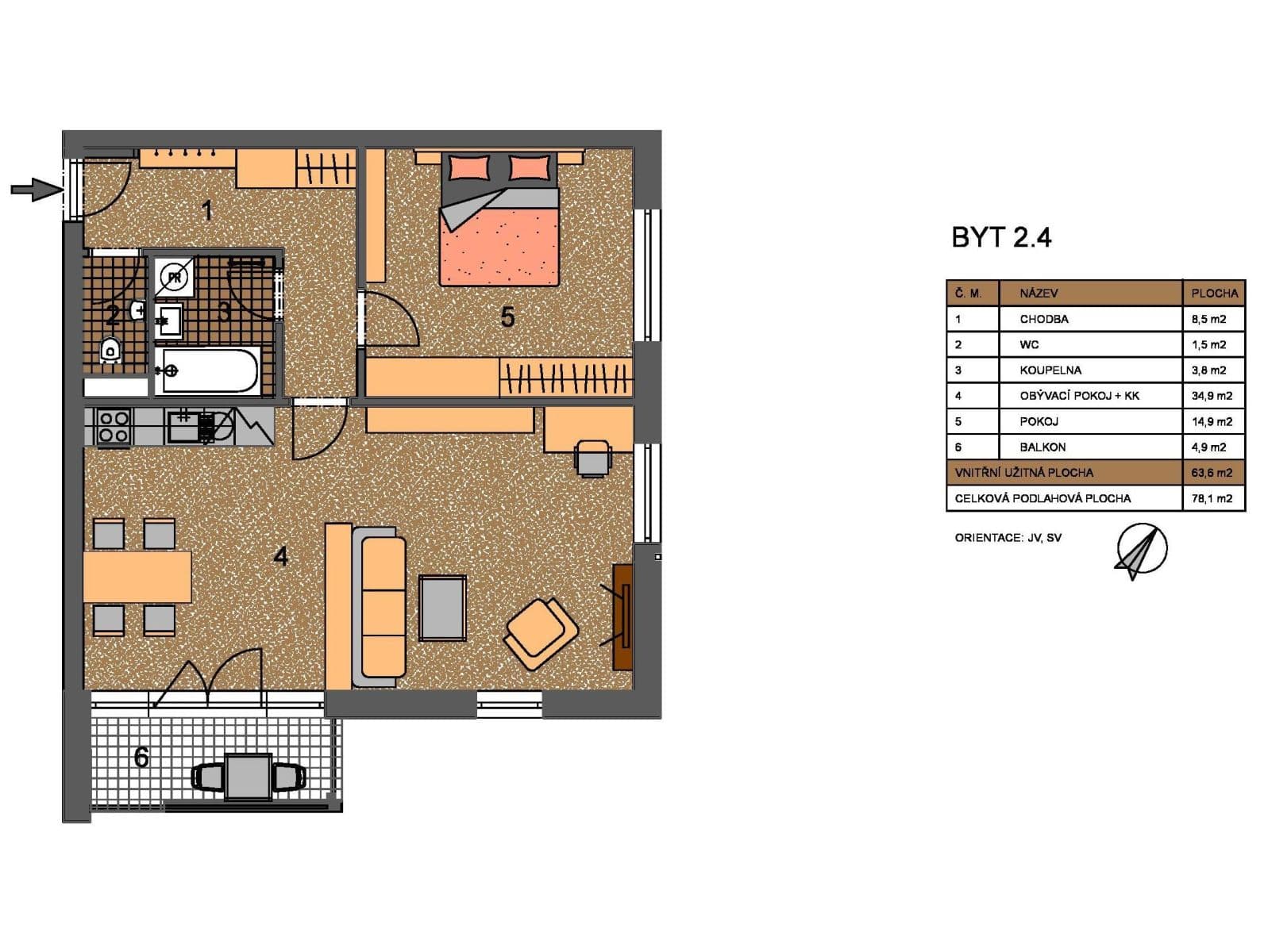Prenájom bytu 2-izbový 60 m², Kadečkové, Praha, Praha Prenájom bytu 2-izbový 60 m², Kadečkové, Praha, Praha