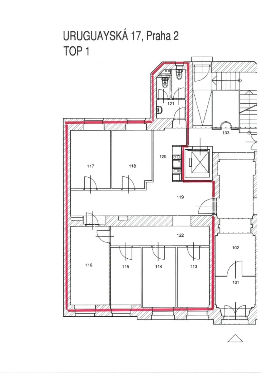 Prenájom kancelárie 103 m², Uruguayská, Praha, Praha Prenájom kancelárie 103 m², Uruguayská, Praha, Praha
