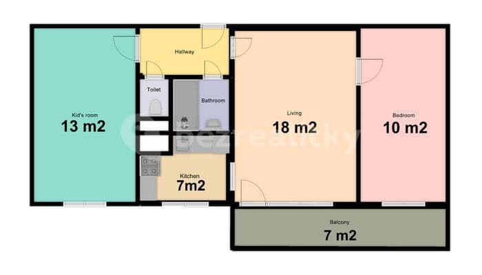 Prenájom bytu 3-izbový 60 m², Sulická, Praha, Praha Prenájom bytu 3-izbový 60 m², Sulická, Praha, Praha