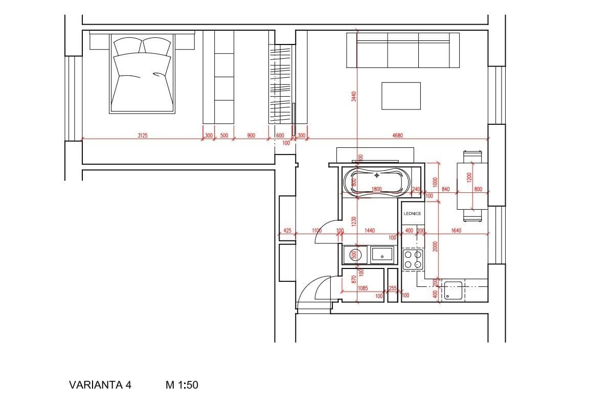 Prenájom bytu 2-izbový 53 m², Hartigova, Praha, Praha Prenájom bytu 2-izbový 53 m², Hartigova, Praha, Praha