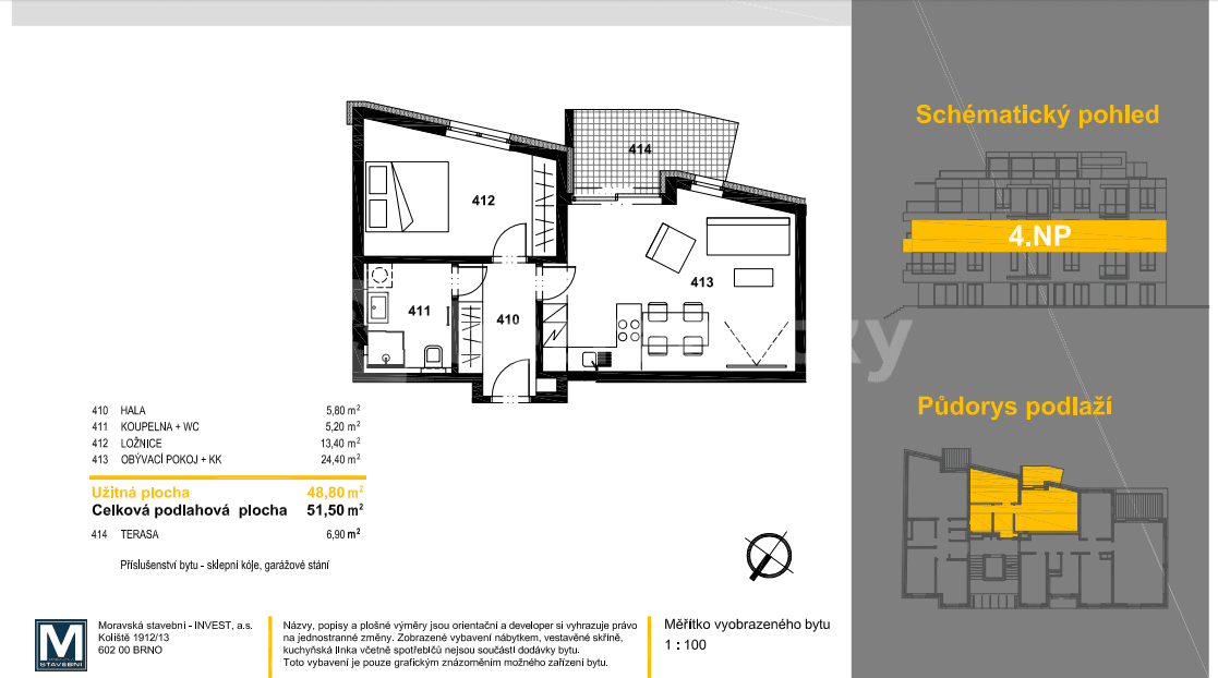 Prenájom bytu 2-izbový 51 m², Podbělohorská, Praha, Praha Prenájom bytu 2-izbový 51 m², Podbělohorská, Praha, Praha