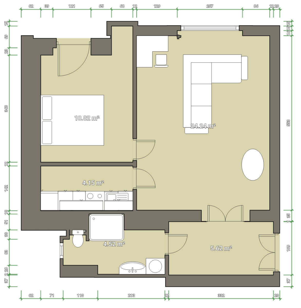 Prenájom bytu 2-izbový 50 m², Preslova, Praha, Praha Prenájom bytu 2-izbový 50 m², Preslova, Praha, Praha