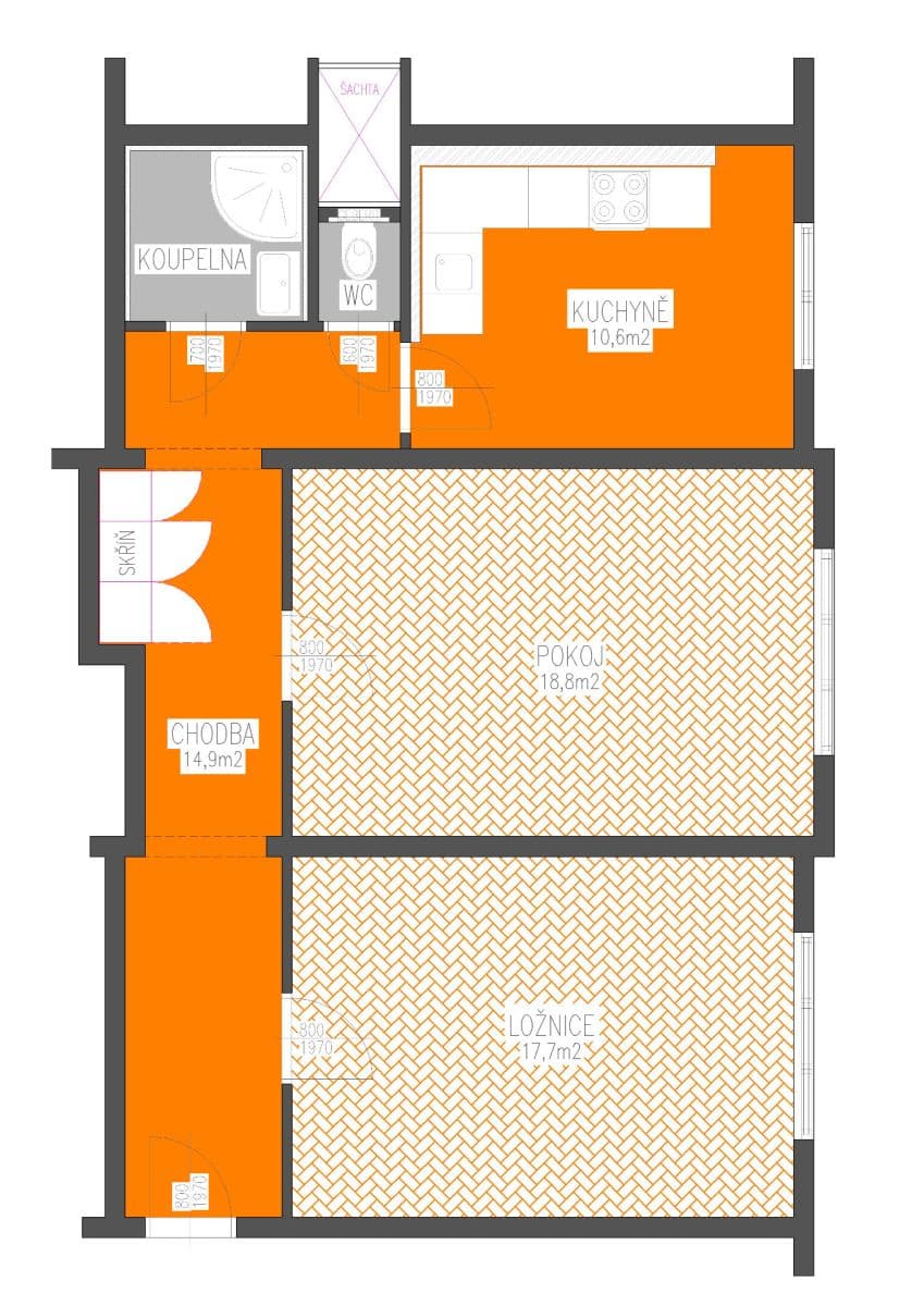 Predaj bytu 2-izbový 64 m², Tehovská, Praha, Praha Predaj bytu 2-izbový 64 m², Tehovská, Praha, Praha