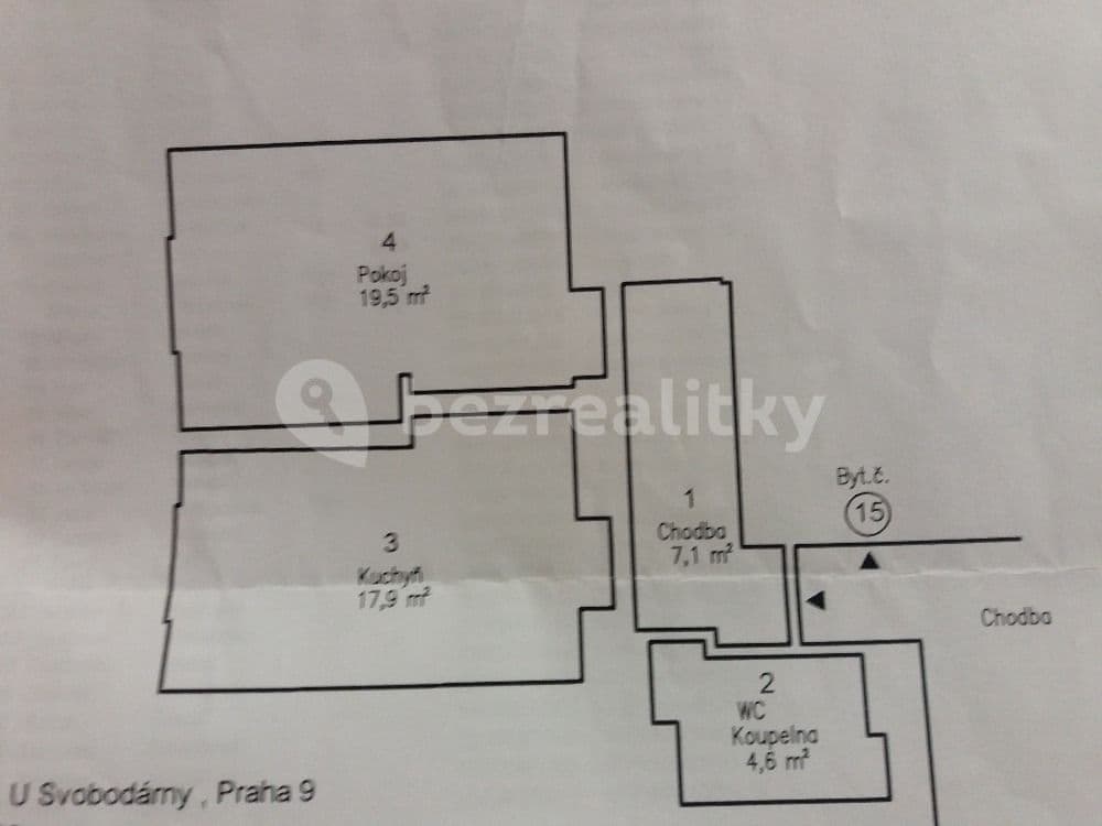 Prenájom bytu 2-izbový 50 m², U Svobodárny, Praha, Praha Prenájom bytu 2-izbový 50 m², U Svobodárny, Praha, Praha