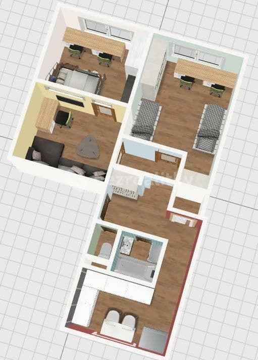 Prenájom bytu 3-izbový 71 m², třída Svobody, Zlín, Zlínský kraj