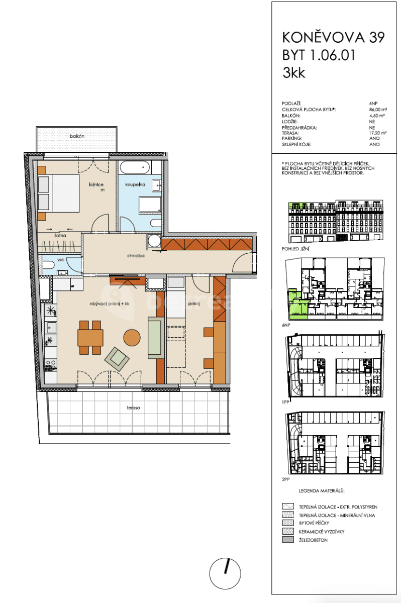 Prenájom bytu 3-izbový 120 m², Koněvova, Praha, Praha Prenájom bytu 3-izbový 120 m², Koněvova, Praha, Praha