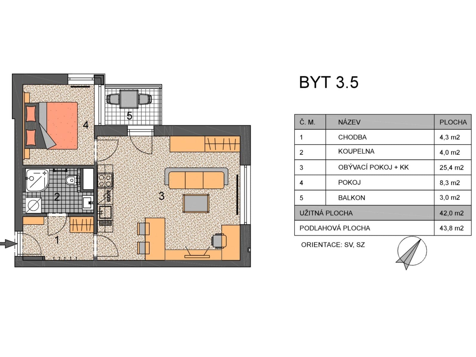 Prenájom bytu 2-izbový 42 m², Kadečkové, Praha, Praha Prenájom bytu 2-izbový 42 m², Kadečkové, Praha, Praha
