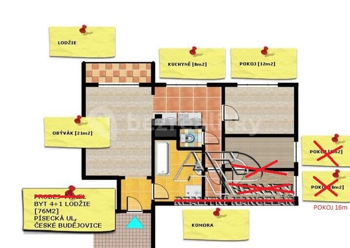 Prenájom bytu 3-izbový 76 m², Písecká, České Budějovice, Jihočeský kraj Prenájom bytu 3-izbový 76 m², Písecká, České Budějovice, Jihočeský kraj