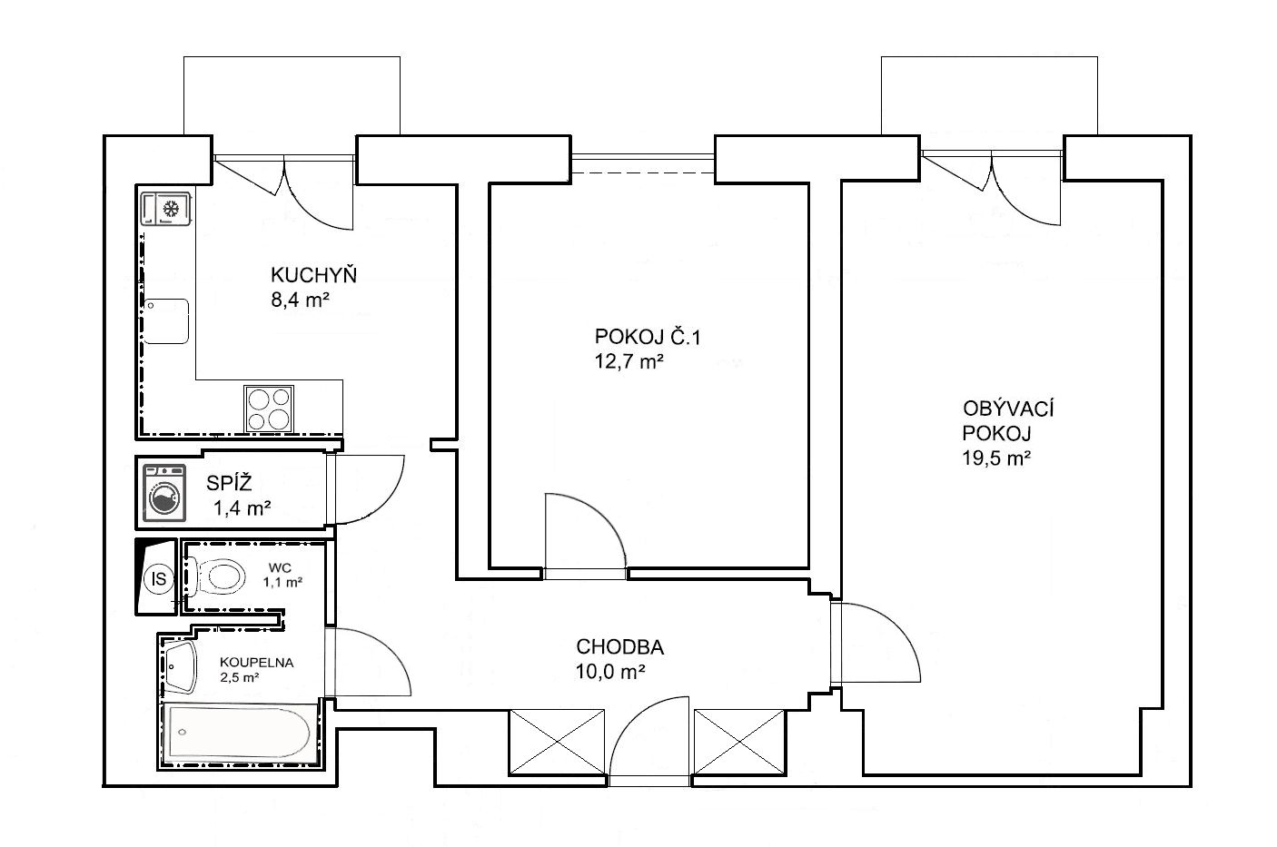 Prenájom bytu 2-izbový 56 m², Družstevní Ochoz, Praha, Praha Prenájom bytu 2-izbový 56 m², Družstevní Ochoz, Praha, Praha
