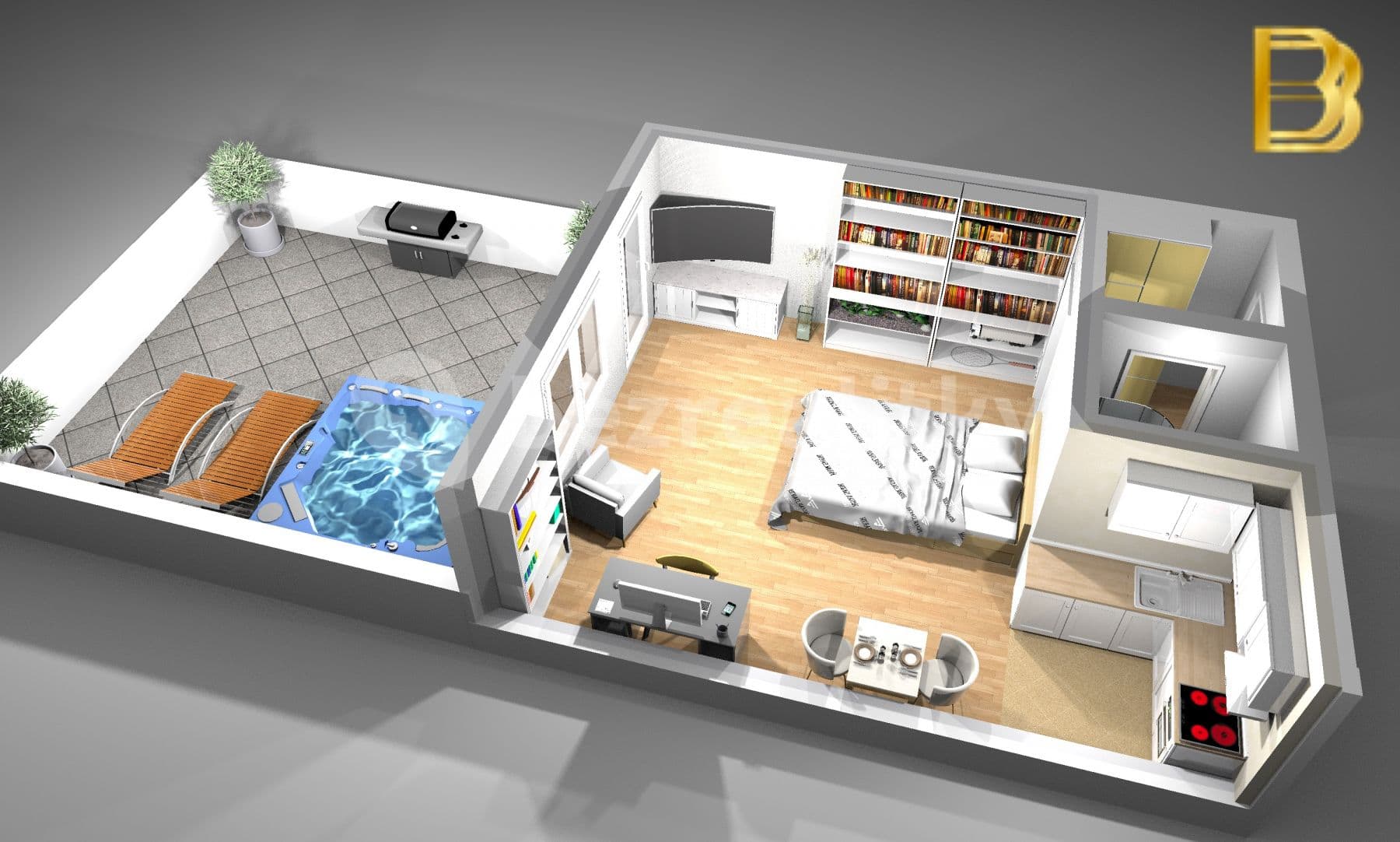Prenájom bytu 1-izbový 36 m², Nademlejnská, Praha, Praha Prenájom bytu 1-izbový 36 m², Nademlejnská, Praha, Praha