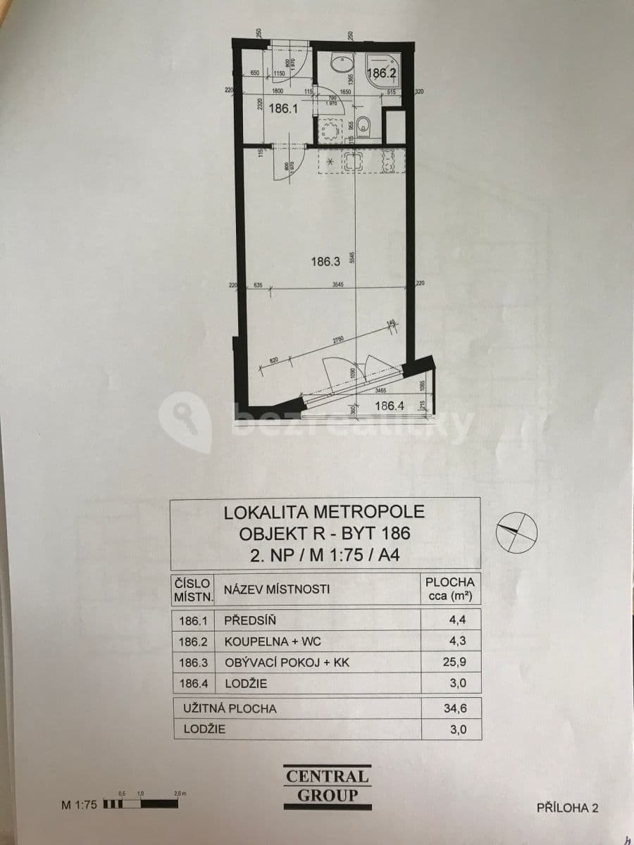 Prenájom bytu 1-izbový 35 m², Sazovická, Praha, Praha Prenájom bytu 1-izbový 35 m², Sazovická, Praha, Praha