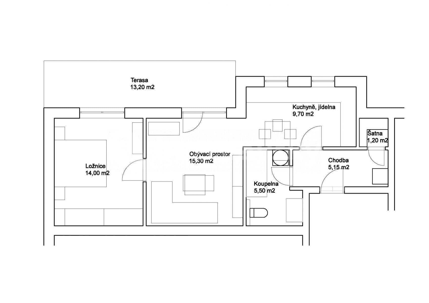 Prenájom bytu 2-izbový 54 m², Lipůvka, Jihomoravský kraj Prenájom bytu 2-izbový 54 m², Lipůvka, Jihomoravský kraj