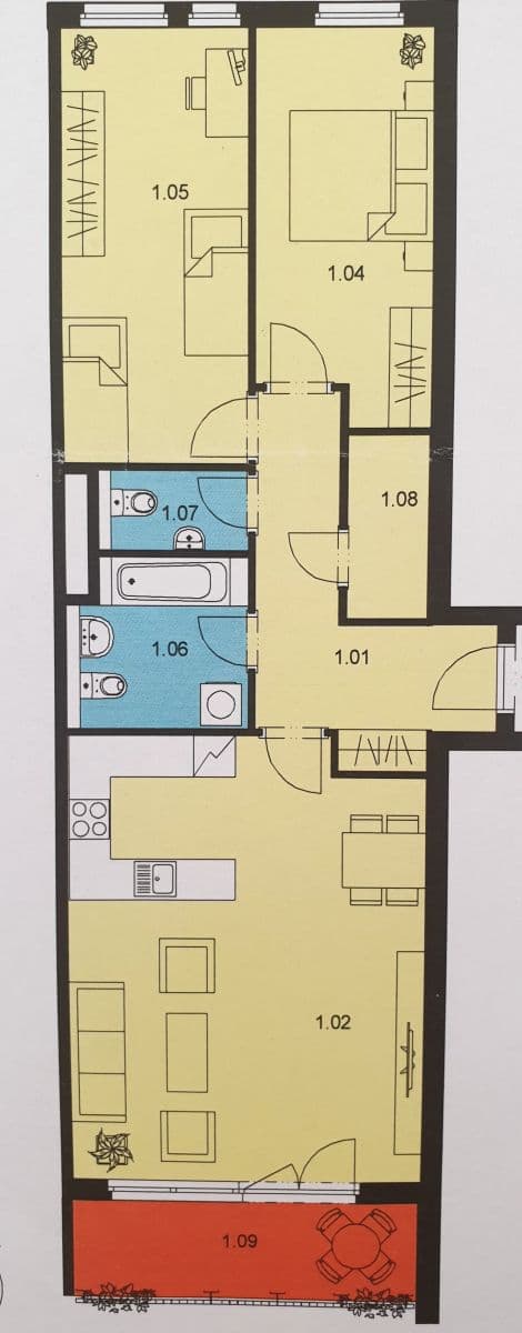 Prenájom bytu 3-izbový 92 m², Kytlická, Praha, Praha Prenájom bytu 3-izbový 92 m², Kytlická, Praha, Praha