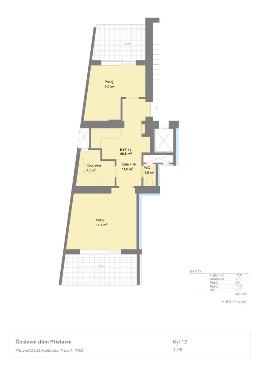 Prenájom bytu 2-izbový 53 m², Přístavní, Praha, Praha Prenájom bytu 2-izbový 53 m², Přístavní, Praha, Praha