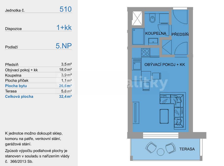 Prenájom bytu 1-izbový 32 m², Eduarda Hamburgera, Olomouc, Olomoucký kraj