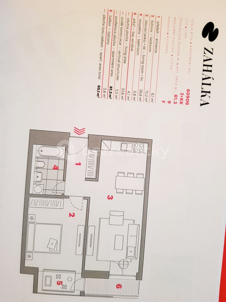 Prenájom bytu 2-izbový 61 m², Mezi Vodami, Praha, Praha Prenájom bytu 2-izbový 61 m², Mezi Vodami, Praha, Praha
