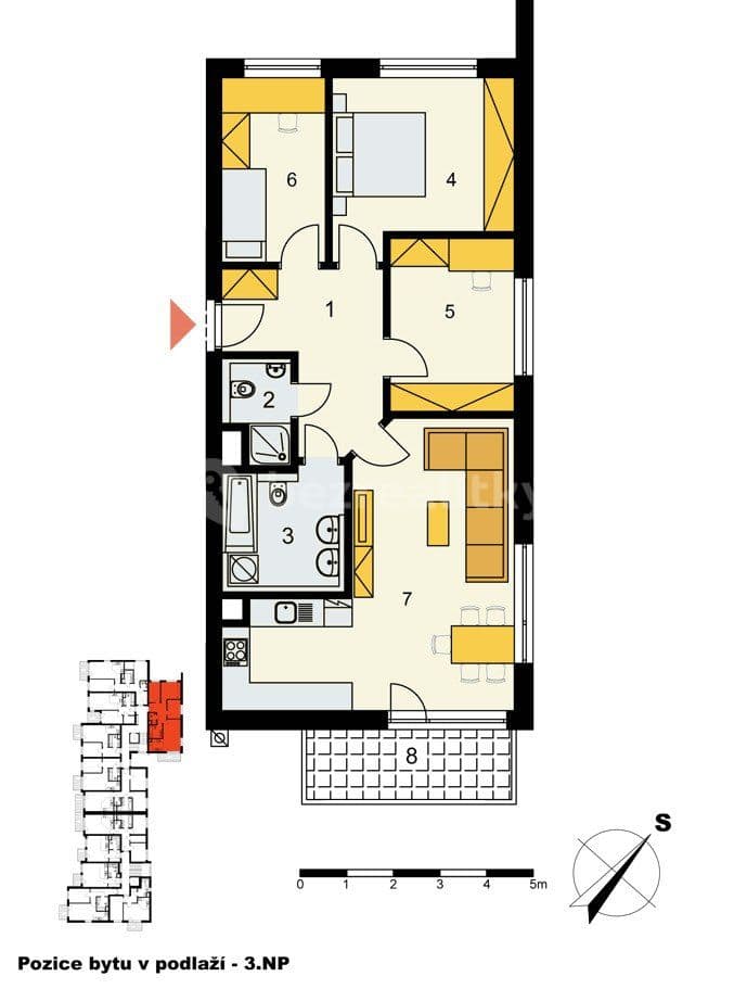 Prenájom bytu 4-izbový 85 m², Sicherova, Praha, Praha Prenájom bytu 4-izbový 85 m², Sicherova, Praha, Praha