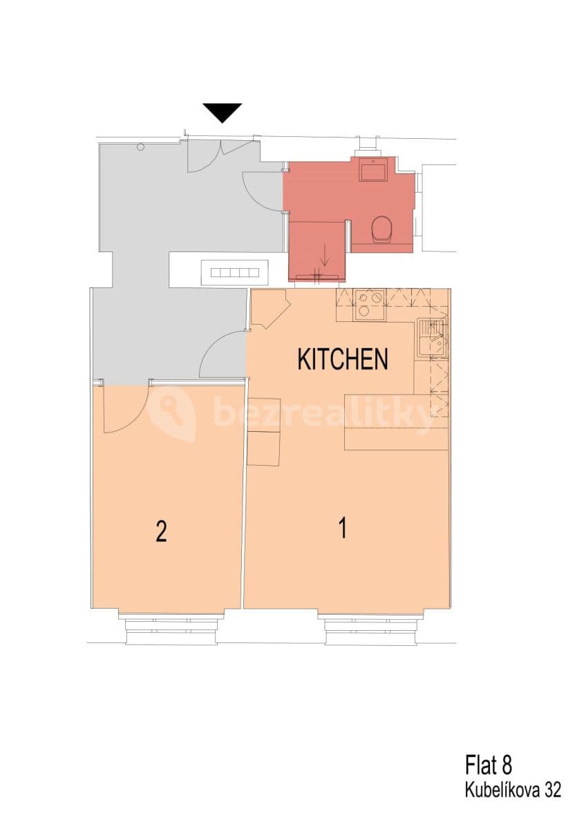 Prenájom bytu 2-izbový 49 m², Kubelíkova, Praha, Praha Prenájom bytu 2-izbový 49 m², Kubelíkova, Praha, Praha