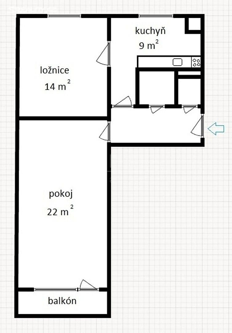 Prenájom bytu 2-izbový 52 m², Květinková, Praha, Praha Prenájom bytu 2-izbový 52 m², Květinková, Praha, Praha