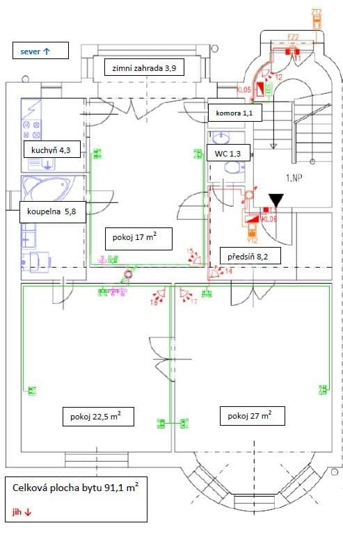 Prenájom bytu 3-izbový 91 m², Na Třebešíně, Praha, Praha Prenájom bytu 3-izbový 91 m², Na Třebešíně, Praha, Praha