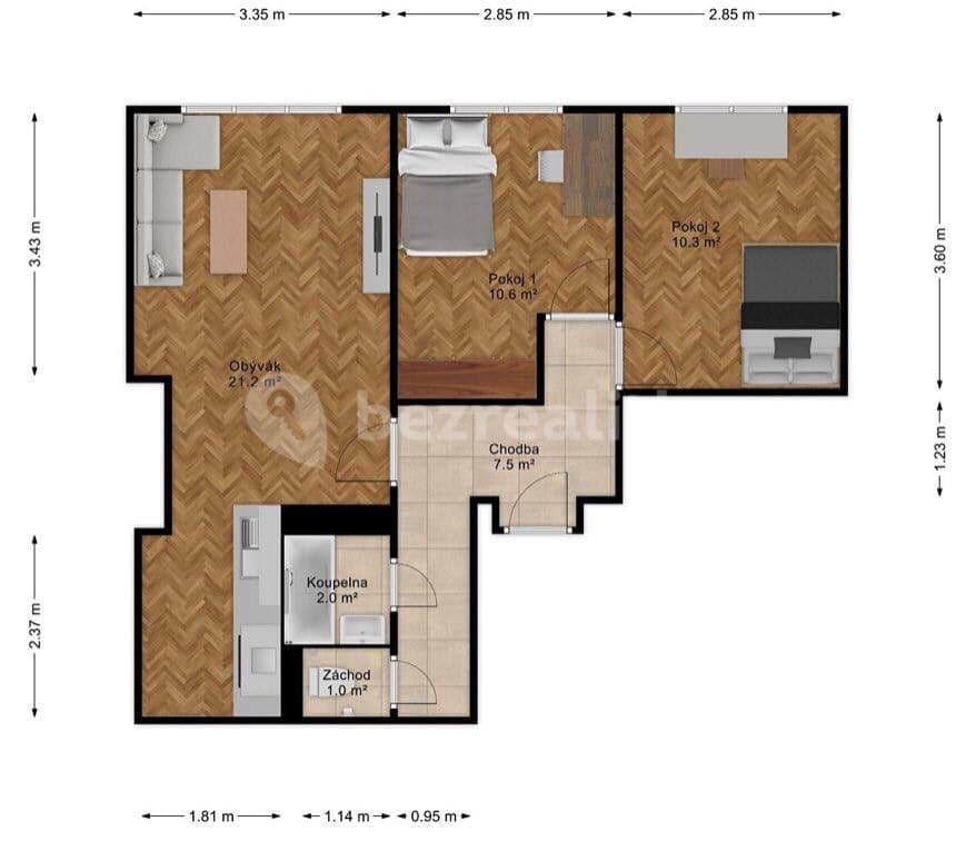 Prenájom bytu 2-izbový 55 m², Praha, Praha Prenájom bytu 2-izbový 55 m², Praha, Praha