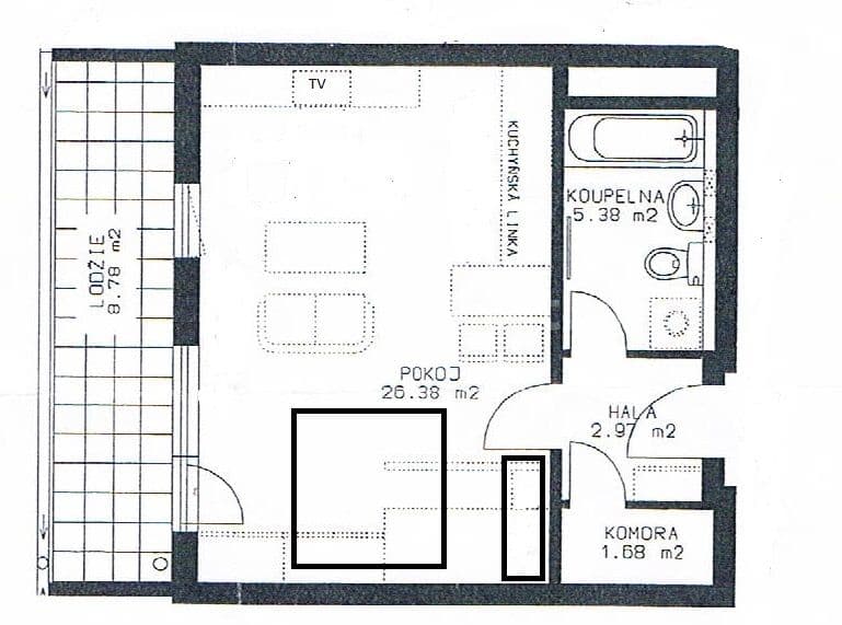 Prenájom bytu 1-izbový 45 m², Pod Harfou, Praha, Praha Prenájom bytu 1-izbový 45 m², Pod Harfou, Praha, Praha