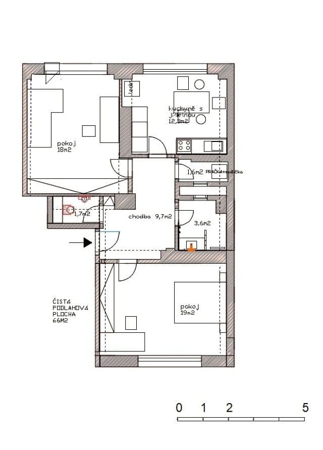 Prenájom bytu 3-izbový 66 m², Čeljabinská, Praha, Praha Prenájom bytu 3-izbový 66 m², Čeljabinská, Praha, Praha