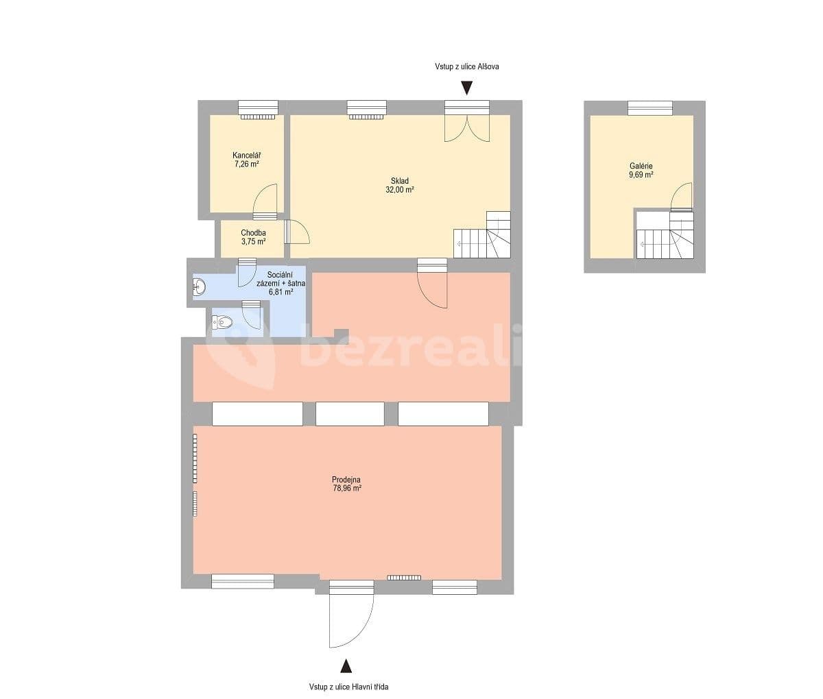 Prenájom nebytového priestoru 128 m², Hlavní třída, Havířov, Moravskoslezský kraj