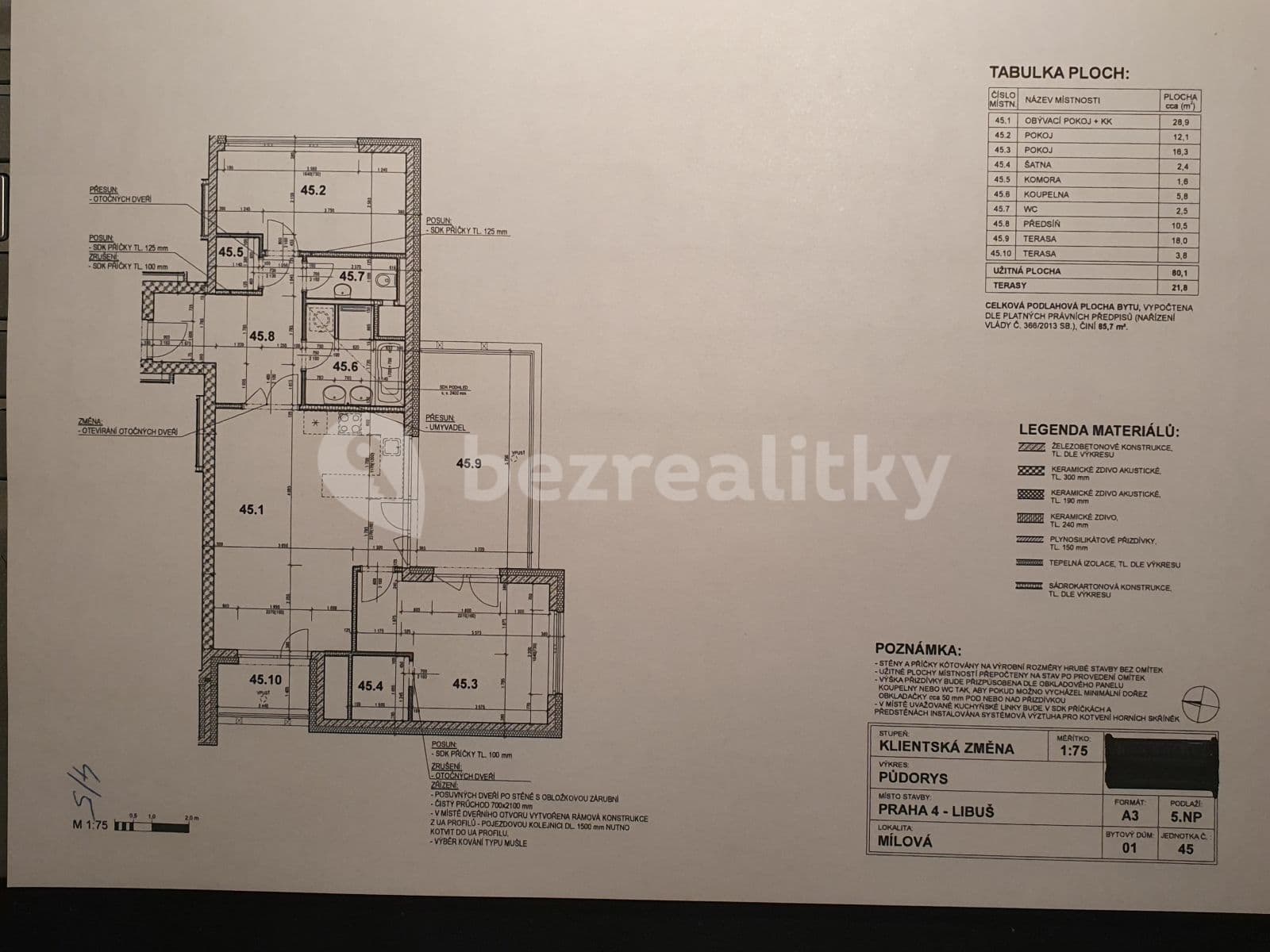 Prenájom bytu 3-izbový 80 m², Na Domovině, Praha, Praha Prenájom bytu 3-izbový 80 m², Na Domovině, Praha, Praha