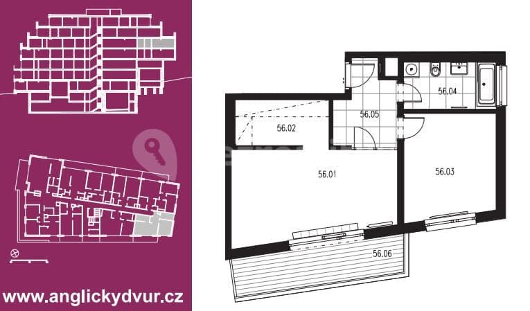 Prenájom bytu 2-izbový 55 m², Služská, Praha, Praha Prenájom bytu 2-izbový 55 m², Služská, Praha, Praha