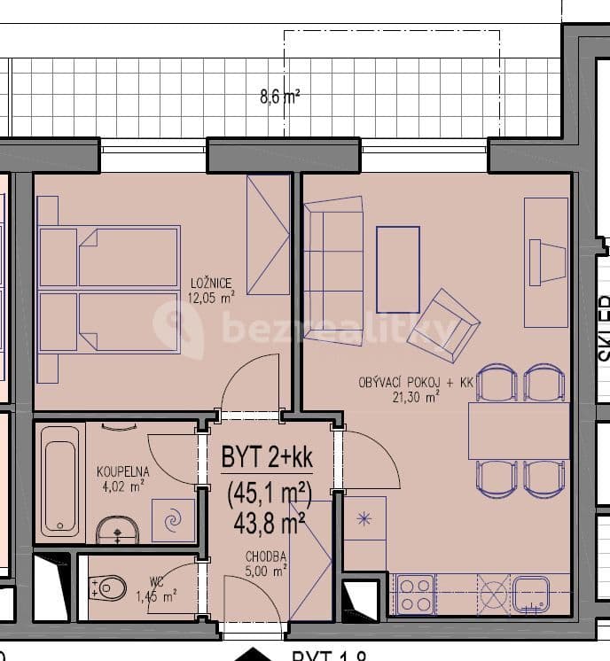 Prenájom bytu 2-izbový 44 m², Lišejníková, Brno, Jihomoravský kraj Prenájom bytu 2-izbový 44 m², Lišejníková, Brno, Jihomoravský kraj