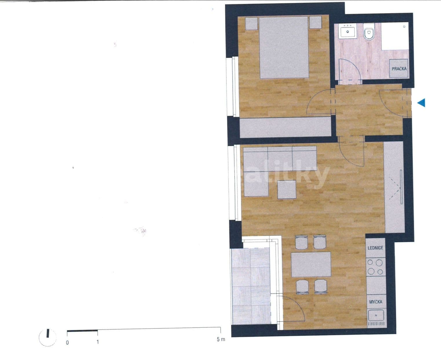 Prenájom bytu 2-izbový 50 m², U Plynárny, Praha, Praha Prenájom bytu 2-izbový 50 m², U Plynárny, Praha, Praha